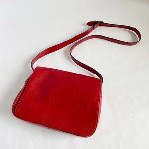 Vera Pelle Red Leather Shoulder Bag Pre-owned